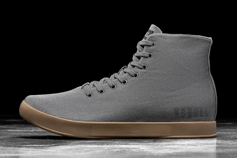 Nobull High-Top Gum Canvas Men's Trainers Dark / Grey | USA H1412A